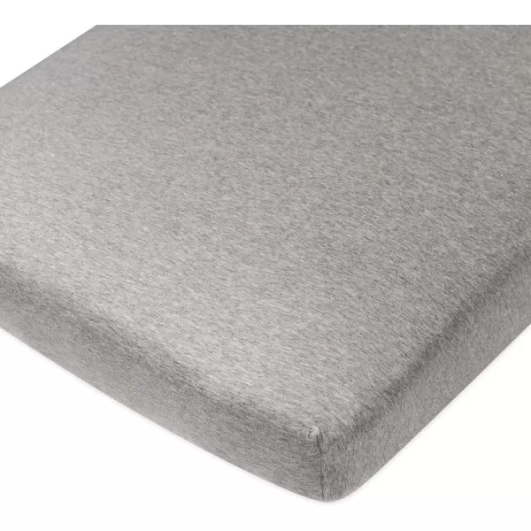 HonestBaby Fitted Crib Sheets Fits Standard Mattress Bassinet Mini Solids 100 Organic Cotton Baby Boys Girls Unisex1 Heather Gray Fitted Crib Sheet