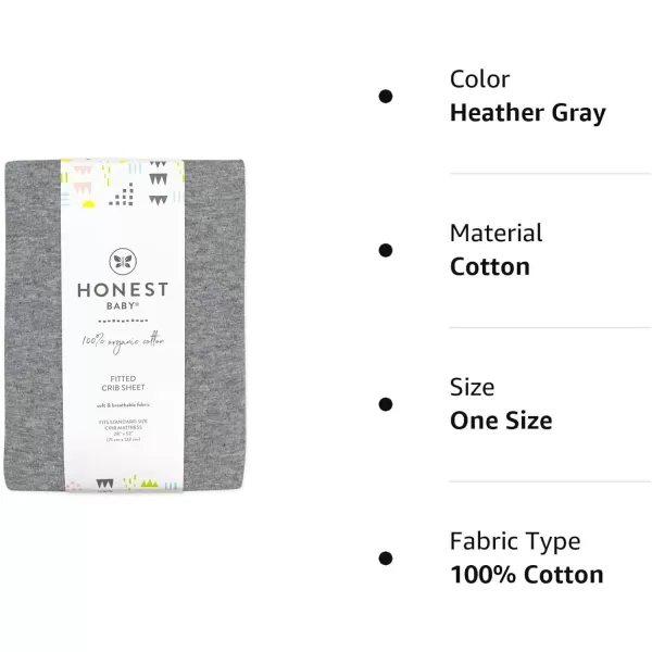 HonestBaby Fitted Crib Sheets Fits Standard Mattress Bassinet Mini Solids 100 Organic Cotton Baby Boys Girls Unisex1 Heather Gray Fitted Crib Sheet