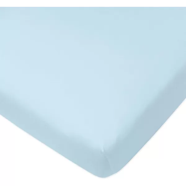 HonestBaby Fitted Crib Sheets Fits Standard Mattress Bassinet Mini Solids 100 Organic Cotton Baby Boys Girls Unisex1 Light Blue Fitted Crib Sheet
