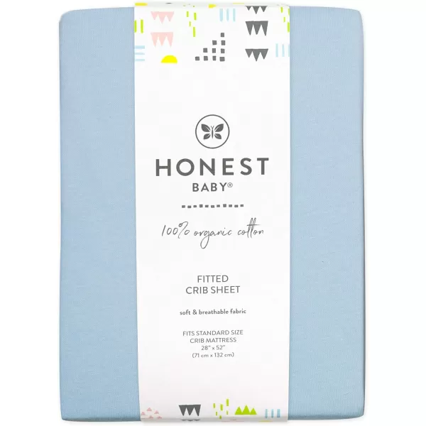 HonestBaby Fitted Crib Sheets Fits Standard Mattress Bassinet Mini Solids 100 Organic Cotton Baby Boys Girls Unisex1 Light Blue Fitted Crib Sheet