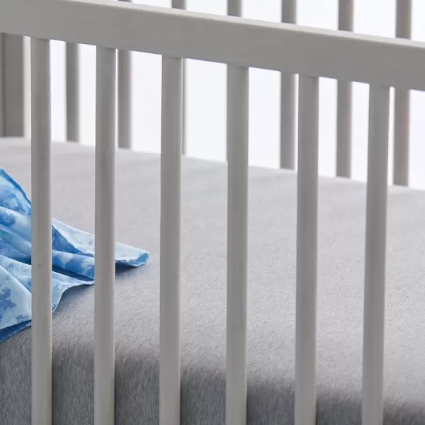 HonestBaby Fitted Crib Sheets Fits Standard Mattress Bassinet Mini Solids 100 Organic Cotton Baby Boys Girls Unisex1 Light Gray Heather Fitted Crib Sheet