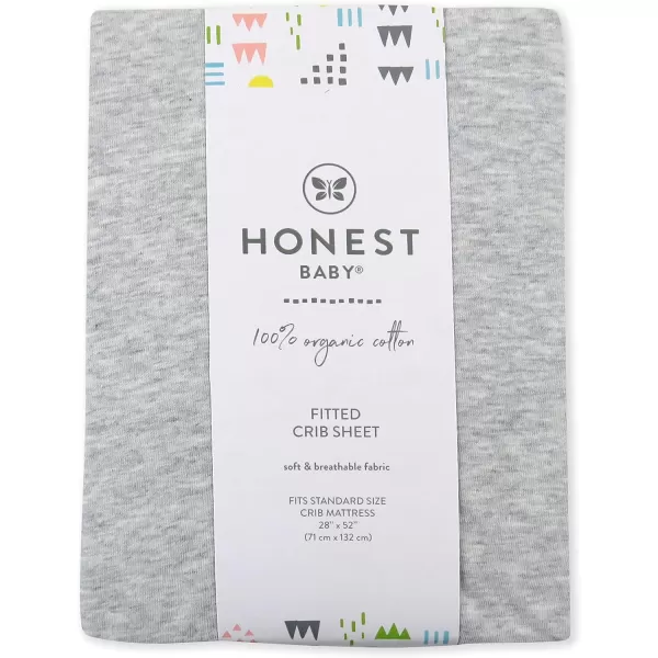 HonestBaby Fitted Crib Sheets Fits Standard Mattress Bassinet Mini Solids 100 Organic Cotton Baby Boys Girls Unisex1 Light Gray Heather Fitted Crib Sheet