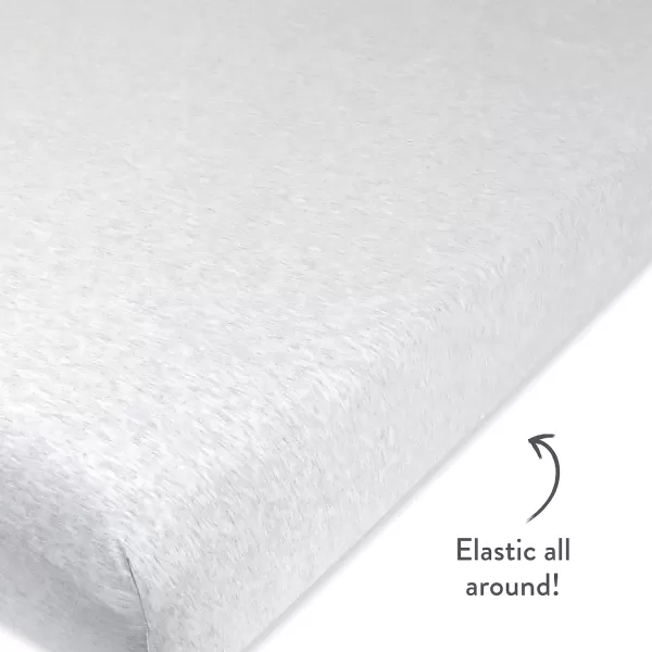 HonestBaby Fitted Crib Sheets Fits Standard Mattress Bassinet Mini Solids 100 Organic Cotton Baby Boys Girls Unisex1 Light Gray Heather Fitted Crib Sheet