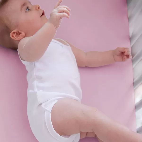 HonestBaby Fitted Crib Sheets Fits Standard Mattress Bassinet Mini Solids 100 Organic Cotton Baby Boys Girls Unisex1 Light Pink Fitted Crib Sheet