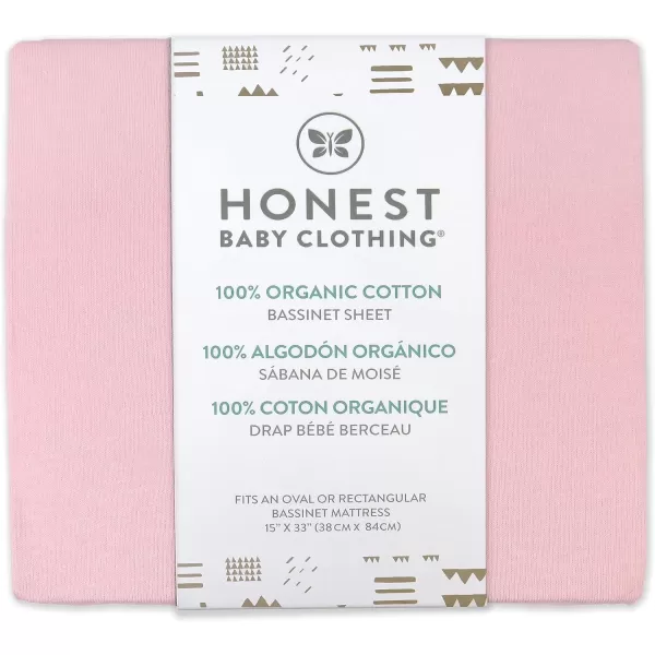 HonestBaby Fitted Crib Sheets Fits Standard Mattress Bassinet Mini Solids 100 Organic Cotton Baby Boys Girls Unisex1 Pink Bassinet Sheet