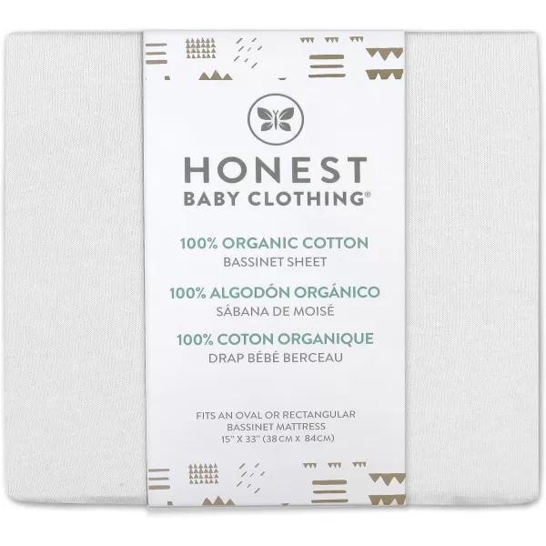 HonestBaby Fitted Crib Sheets Fits Standard Mattress Bassinet Mini Solids 100 Organic Cotton Baby Boys Girls Unisex1 White Bassinet Sheet