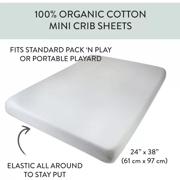 HonestBaby Fitted Crib Sheets Fits Standard Mattress Bassinet Mini Solids 100 Organic Cotton Baby Boys Girls Unisex1 White Mini Crib Sheet