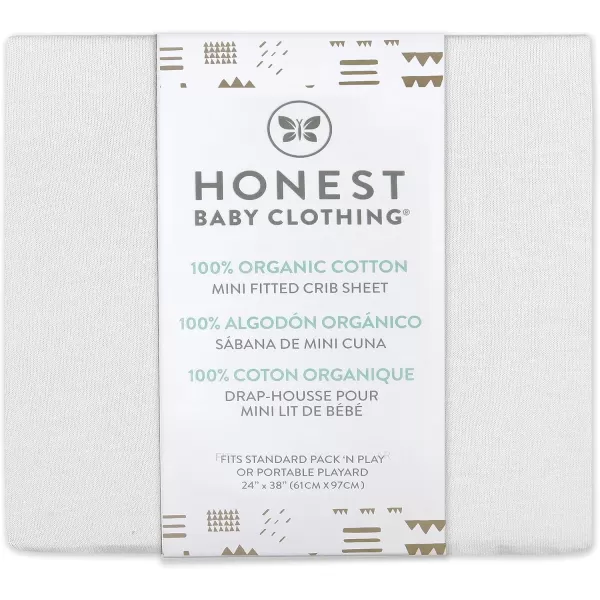 HonestBaby Fitted Crib Sheets Fits Standard Mattress Bassinet Mini Solids 100 Organic Cotton Baby Boys Girls Unisex1 White Mini Crib Sheet