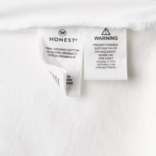 HonestBaby Fitted Crib Sheets Fits Standard Mattress Bassinet Mini Solids 100 Organic Cotton Baby Boys Girls Unisex2 Bright White Fitted Crib Sheet Set