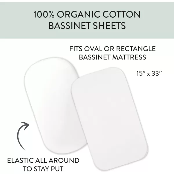 HonestBaby Fitted Crib Sheets Fits Standard Mattress Bassinet Mini Solids 100 Organic Cotton Baby Boys Girls Unisex2 Dark Navy Bassinet Sheet Set