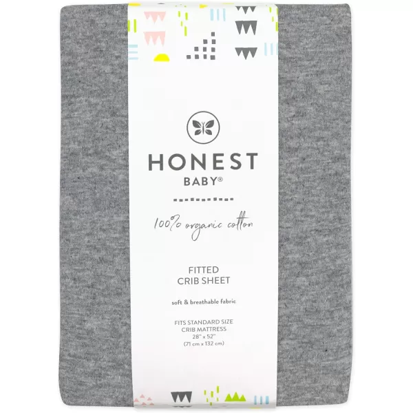 HonestBaby Fitted Crib Sheets Fits Standard Mattress Bassinet Mini Solids 100 Organic Cotton Baby Boys Girls Unisex2 Heather Gray Fitted Crib Sheet Set