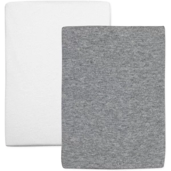 HonestBaby Fitted Crib Sheets Fits Standard Mattress Bassinet Mini Solids 100 Organic Cotton Baby Boys Girls Unisex2 Heather Gray Fitted Crib Sheet Set