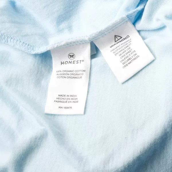 HonestBaby Fitted Crib Sheets Fits Standard Mattress Bassinet Mini Solids 100 Organic Cotton Baby Boys Girls Unisex2 Light Blue Fitted Crib Sheet Set