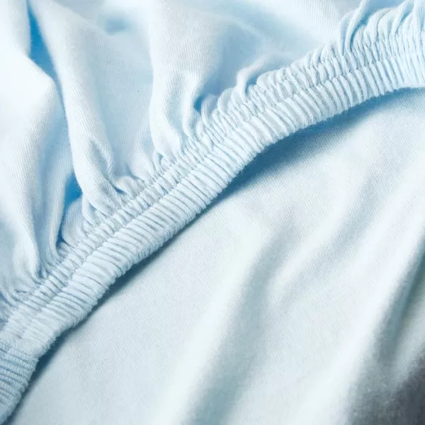 HonestBaby Fitted Crib Sheets Fits Standard Mattress Bassinet Mini Solids 100 Organic Cotton Baby Boys Girls Unisex2 Light Blue Fitted Crib Sheet Set