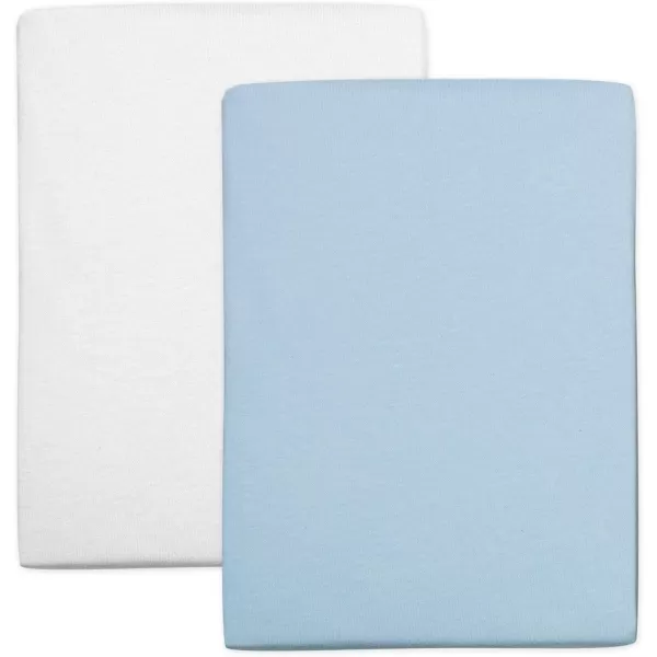 HonestBaby Fitted Crib Sheets Fits Standard Mattress Bassinet Mini Solids 100 Organic Cotton Baby Boys Girls Unisex2 Light Blue Fitted Crib Sheet Set