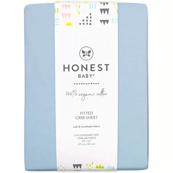HonestBaby Fitted Crib Sheets Fits Standard Mattress Bassinet Mini Solids 100 Organic Cotton Baby Boys Girls Unisex2 Light Blue Fitted Crib Sheet Set