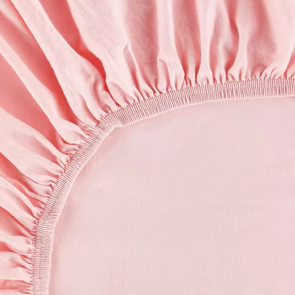 HonestBaby Fitted Crib Sheets Fits Standard Mattress Bassinet Mini Solids 100 Organic Cotton Baby Boys Girls Unisex2 Light Pink Fitted Crib Sheet Set