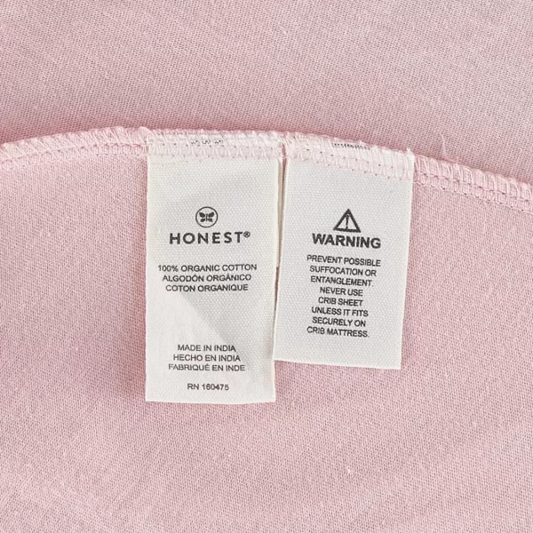 HonestBaby Fitted Crib Sheets Fits Standard Mattress Bassinet Mini Solids 100 Organic Cotton Baby Boys Girls Unisex2 Light Pink Fitted Crib Sheet Set