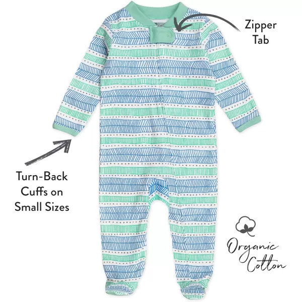 HonestBaby Footed Sleep amp Play Pajamas Organic Cotton for Infant Baby Boys LEGACY1 Dots amp Dashes