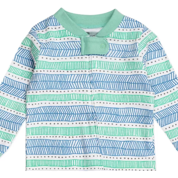 HonestBaby Footed Sleep amp Play Pajamas Organic Cotton for Infant Baby Boys LEGACY1 Dots amp Dashes