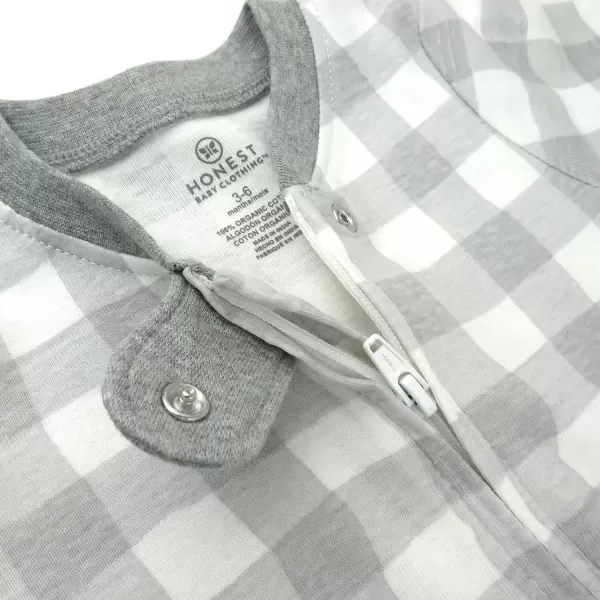 HonestBaby Footed Sleep amp Play Pajamas Organic Cotton for Infant Baby Boys LEGACY1 Gray Buffalo Check Print