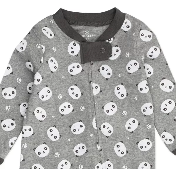 HonestBaby Footed Sleep amp Play Pajamas Organic Cotton for Infant Baby Boys LEGACY1 Panda