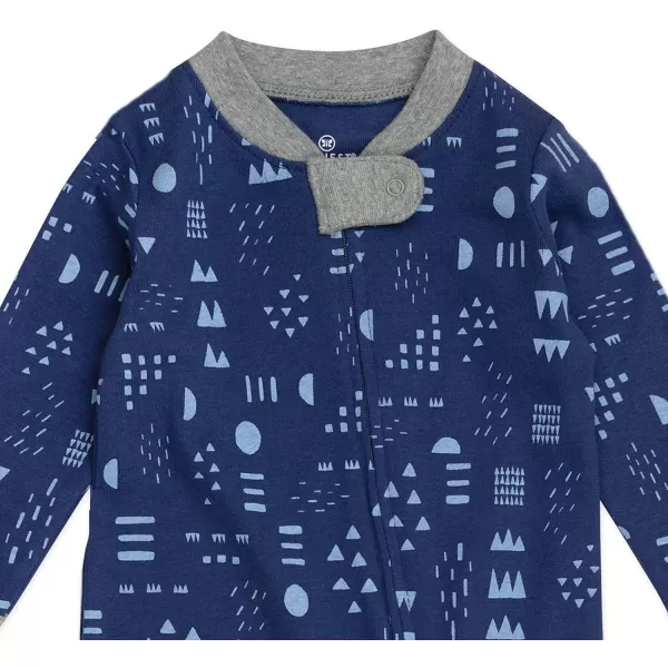 HonestBaby Footed Sleep amp Play Pajamas Organic Cotton for Infant Baby Boys LEGACY1 Pattern Play Dark Navy