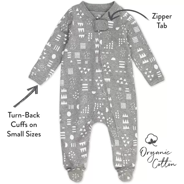 HonestBaby Footed Sleep amp Play Pajamas Organic Cotton for Infant Baby Boys LEGACY1 Pattern Play Gray Heather