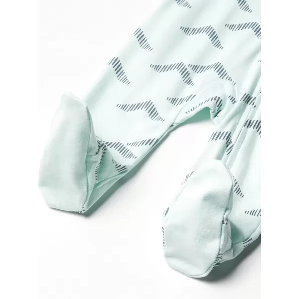 HonestBaby Footed Sleep amp Play Pajamas Organic Cotton for Infant Baby Boys LEGACY1 Pyramids Whispering Blue