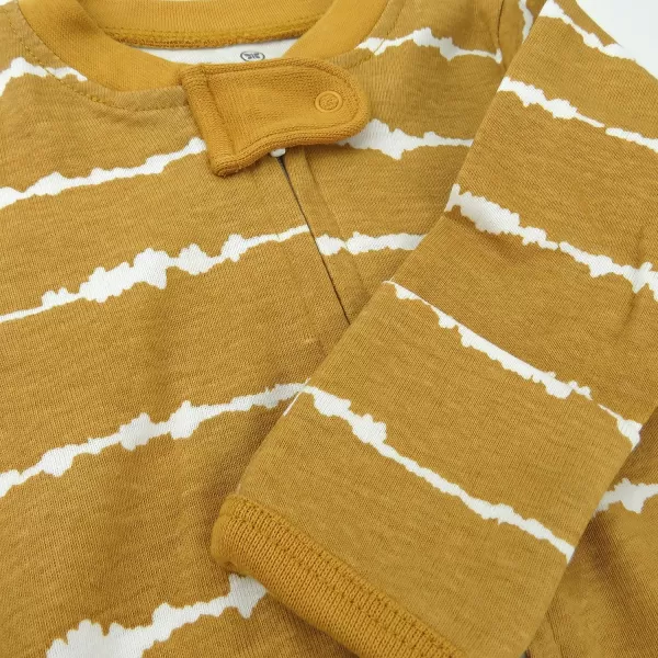 HonestBaby Footed Sleep amp Play Pajamas Organic Cotton for Infant Baby Boys LEGACY1 Shibori Stripe Honey