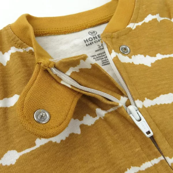 HonestBaby Footed Sleep amp Play Pajamas Organic Cotton for Infant Baby Boys LEGACY1 Shibori Stripe Honey