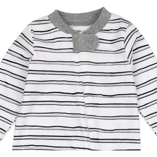 HonestBaby Footed Sleep amp Play Pajamas Organic Cotton for Infant Baby Boys LEGACY1 Sketchy Stripe