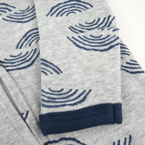 HonestBaby Footed Sleep amp Play Pajamas Organic Cotton for Infant Baby Boys LEGACY2 Shibori Stripe Navy