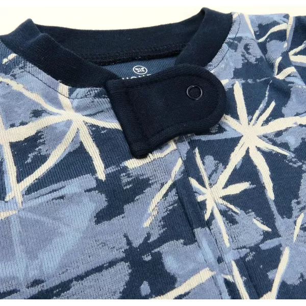 HonestBaby Footed Sleep amp Play Pajamas Organic Cotton for Infant Baby Boys LEGACY2 Tie Dye Light Blue