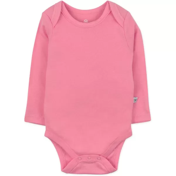 HonestBaby Long Sleeve Bodysuits Multipack Organic Cotton for Infant Baby Girls5pack Pink Ombre