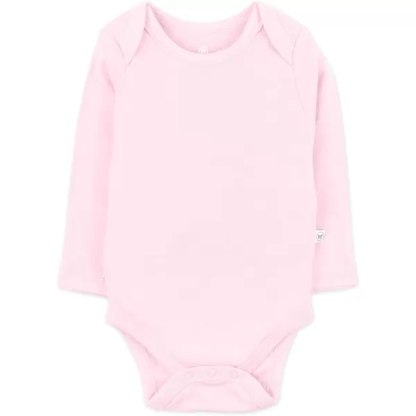 HonestBaby Long Sleeve Bodysuits Multipack Organic Cotton for Infant Baby Girls5pack Pink Ombre