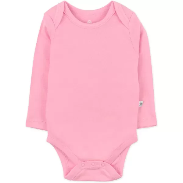HonestBaby Long Sleeve Bodysuits Multipack Organic Cotton for Infant Baby Girls5pack Pink Ombre