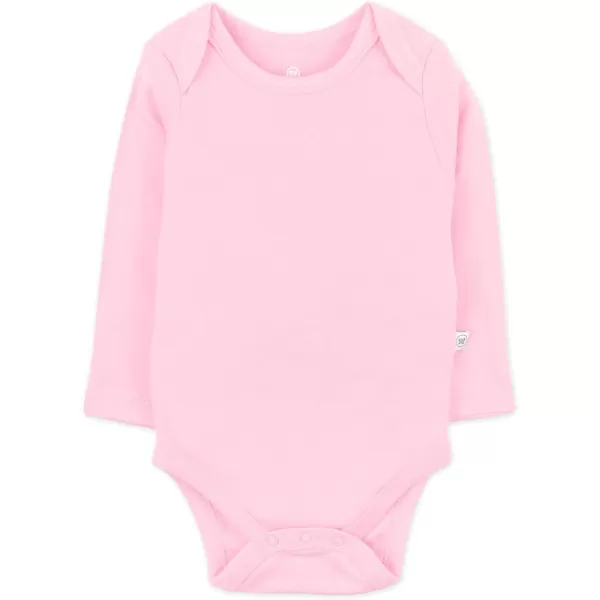 HonestBaby Long Sleeve Bodysuits Multipack Organic Cotton for Infant Baby Girls5pack Pink Ombre