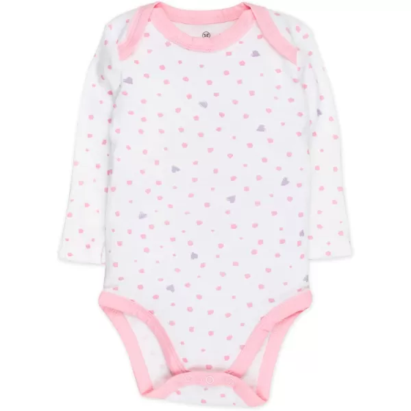 HonestBaby Long Sleeve Bodysuits Multipack Organic Cotton for Infant Baby Girls5pack Rose Blossom