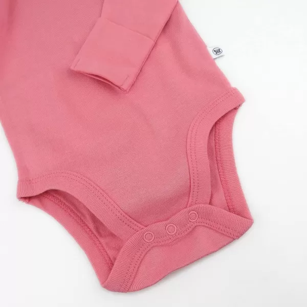 HonestBaby Long Sleeve Bodysuits Multipack Organic Cotton for Infant Baby Girls5pack Strawberry Ice