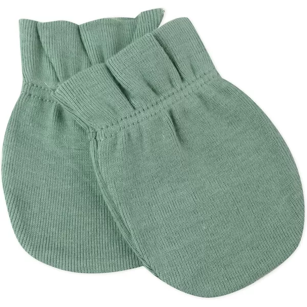 HonestBaby Multipack Baby Cap Hats and Mitts Sets No Scratch Mittens 100 Organic Cotton for Newborn Boys Girls Unisex3pack Sage Ombre
