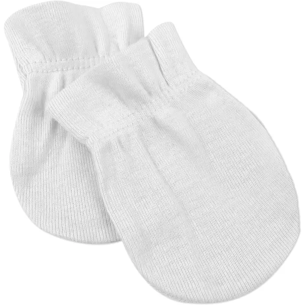 HonestBaby Multipack Baby Cap Hats and Mitts Sets No Scratch Mittens 100 Organic Cotton for Newborn Boys Girls Unisex6pack Bright White