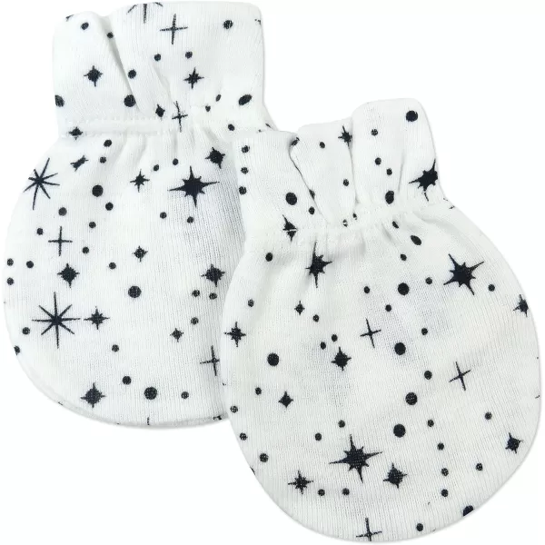 HonestBaby Multipack Baby Cap Hats and Mitts Sets No Scratch Mittens 100 Organic Cotton for Newborn Boys Girls Unisex6pack Twinkle Star Navy