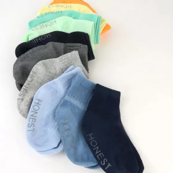 HonestBaby Multipack Cozy Socks Sustainably Made for Infant Baby Toddler Kids Boys Girls Unisex Men and WomenRainbow Blues