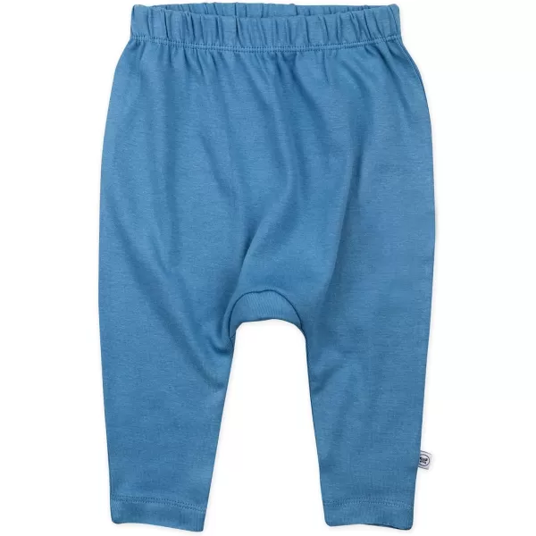 HonestBaby Multipack Harem Pants Roomy Fit Pull on Bottoms 100 Organic Cotton for Infant Baby Boys Girls Unisex Legacy3pack Blue Ombre