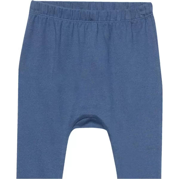 HonestBaby Multipack Harem Pants Roomy Fit Pull on Bottoms 100 Organic Cotton for Infant Baby Boys Girls Unisex Legacy3pack Classic Stripe Navy