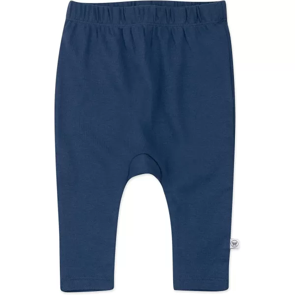 HonestBaby Multipack Harem Pants Roomy Fit Pull on Bottoms 100 Organic Cotton for Infant Baby Boys Girls Unisex Legacy3pack Painted Buffalo Navy Blue