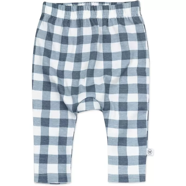 HonestBaby Multipack Harem Pants Roomy Fit Pull on Bottoms 100 Organic Cotton for Infant Baby Boys Girls Unisex Legacy3pack Painted Buffalo Navy Blue