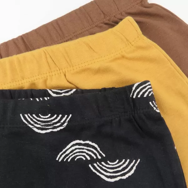 HonestBaby Multipack Harem Pants Roomy Fit Pull on Bottoms 100 Organic Cotton for Infant Baby Boys Girls Unisex Legacy3pack Rainbow Geo Black