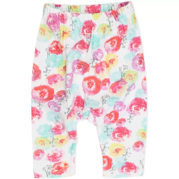 HonestBaby Multipack Harem Pants Roomy Fit Pull on Bottoms 100 Organic Cotton for Infant Baby Boys Girls Unisex Legacy4pack Rose Blossom